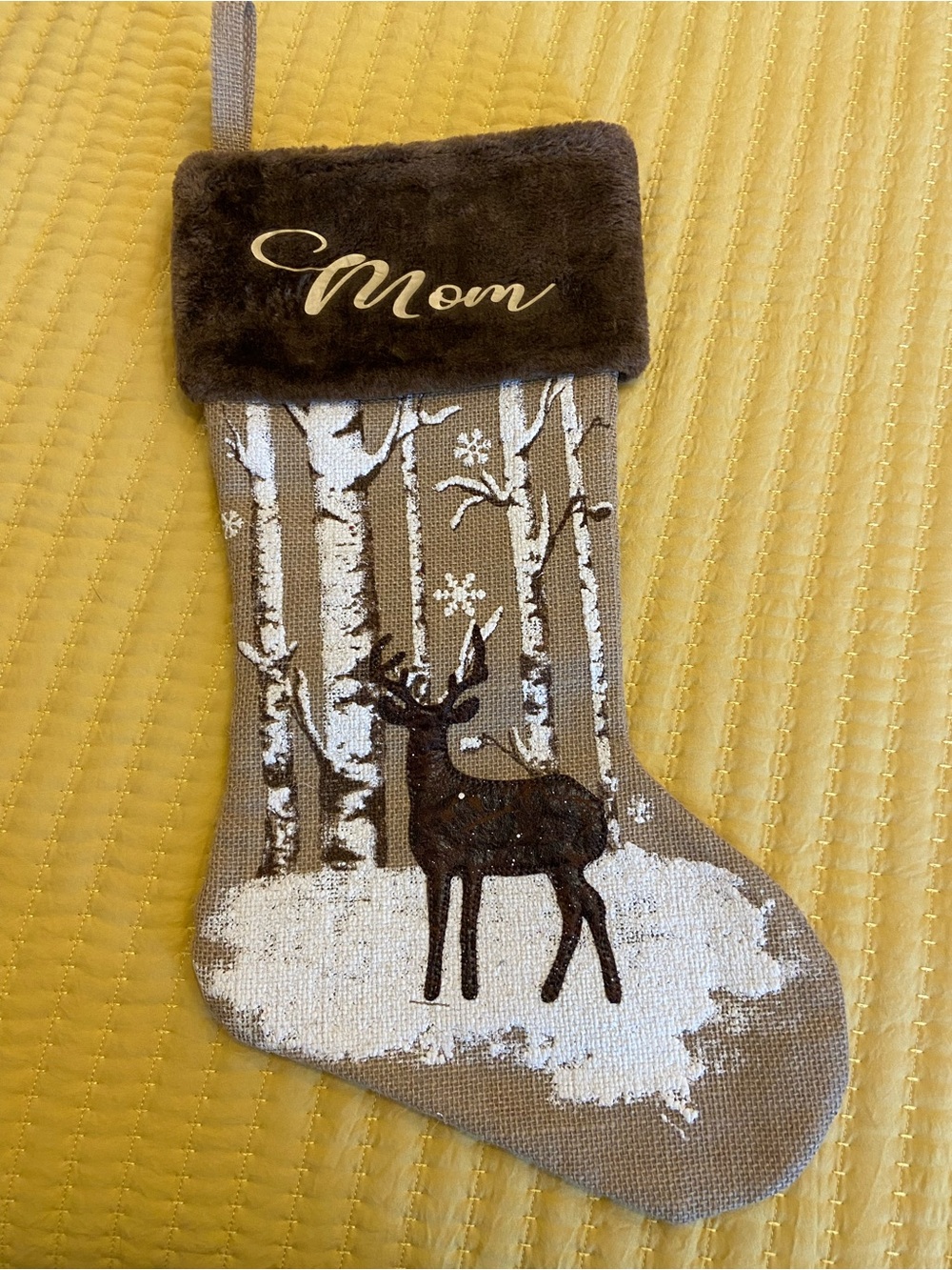 Mom Brown Deer Holiday Stocking